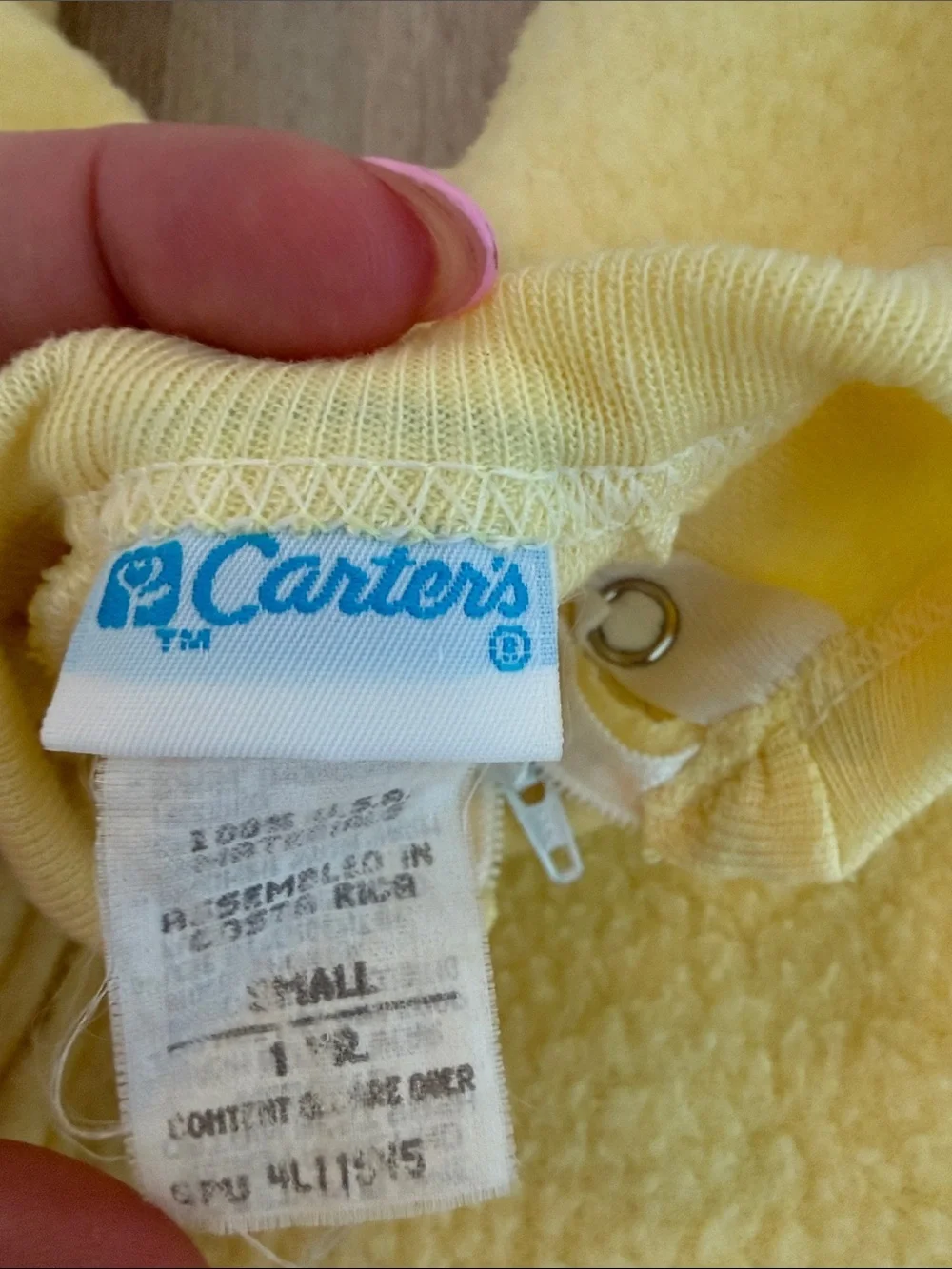 Carter’s Vintage 80’s Yellow Fuzzy One Piece